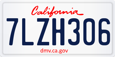 CA license plate 7LZH306