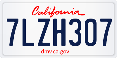 CA license plate 7LZH307