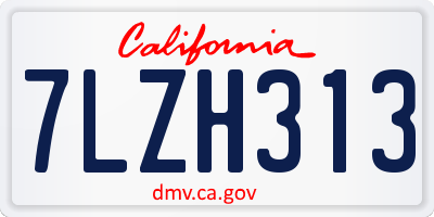 CA license plate 7LZH313