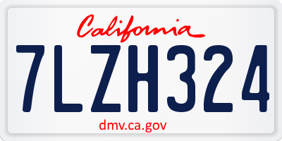 CA license plate 7LZH324