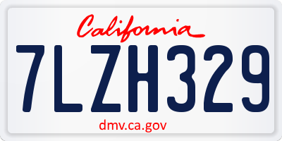 CA license plate 7LZH329