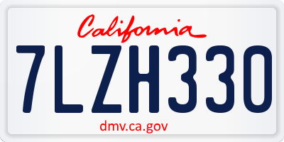 CA license plate 7LZH330