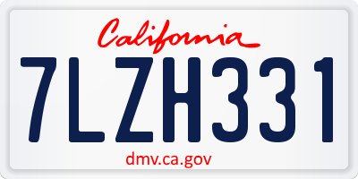 CA license plate 7LZH331