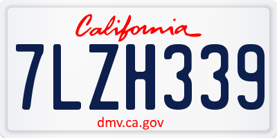 CA license plate 7LZH339