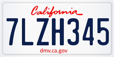 CA license plate 7LZH345