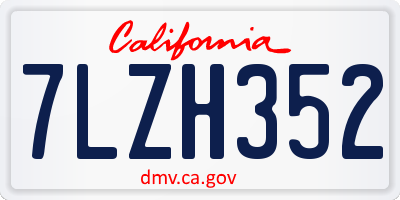 CA license plate 7LZH352