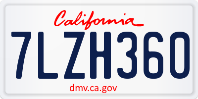 CA license plate 7LZH360