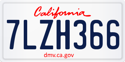 CA license plate 7LZH366