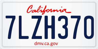CA license plate 7LZH370