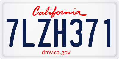 CA license plate 7LZH371