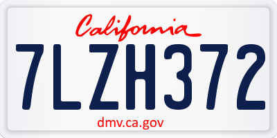CA license plate 7LZH372