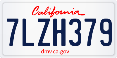 CA license plate 7LZH379