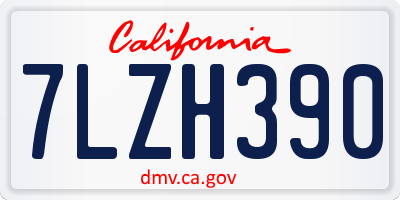 CA license plate 7LZH390