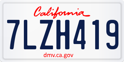CA license plate 7LZH419