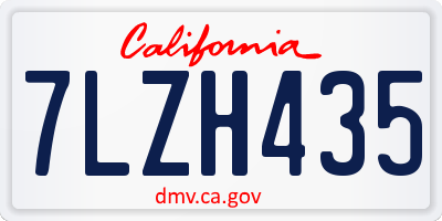 CA license plate 7LZH435