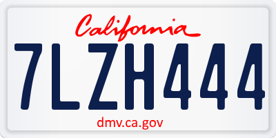 CA license plate 7LZH444