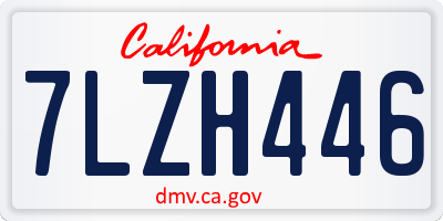 CA license plate 7LZH446