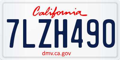 CA license plate 7LZH490