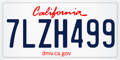 CA license plate 7LZH499