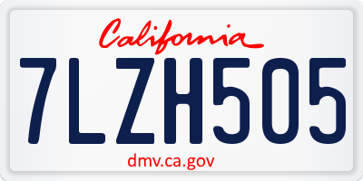 CA license plate 7LZH505