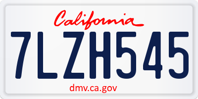 CA license plate 7LZH545