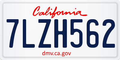 CA license plate 7LZH562