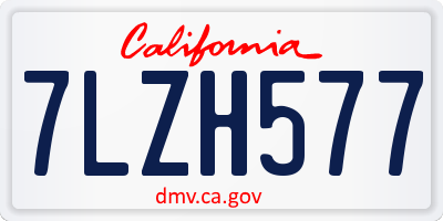 CA license plate 7LZH577