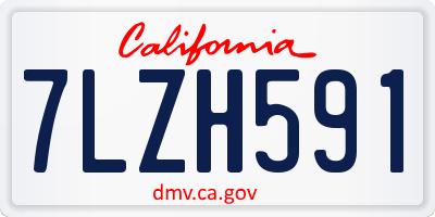 CA license plate 7LZH591