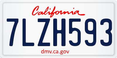 CA license plate 7LZH593