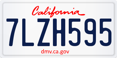 CA license plate 7LZH595