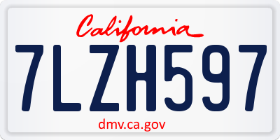 CA license plate 7LZH597