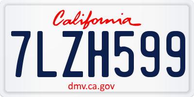 CA license plate 7LZH599