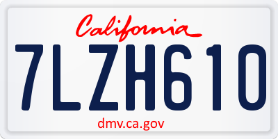 CA license plate 7LZH610