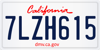 CA license plate 7LZH615