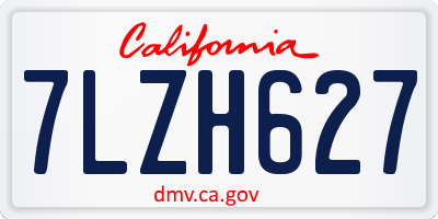 CA license plate 7LZH627