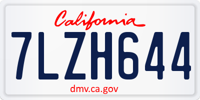 CA license plate 7LZH644