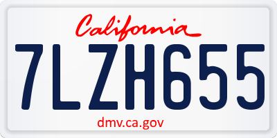 CA license plate 7LZH655