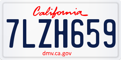CA license plate 7LZH659