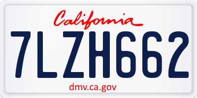 CA license plate 7LZH662