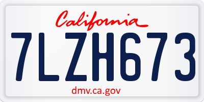 CA license plate 7LZH673