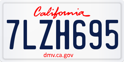 CA license plate 7LZH695