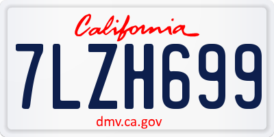 CA license plate 7LZH699