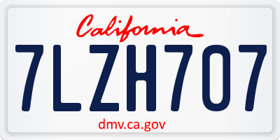 CA license plate 7LZH707
