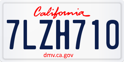 CA license plate 7LZH710