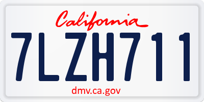 CA license plate 7LZH711