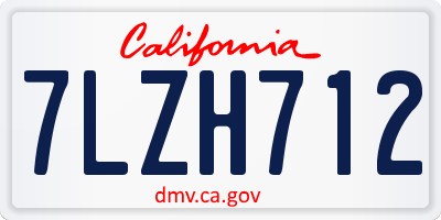 CA license plate 7LZH712