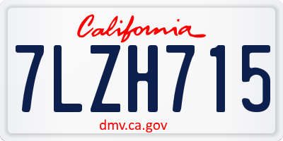 CA license plate 7LZH715