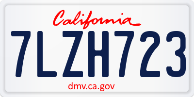 CA license plate 7LZH723