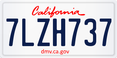 CA license plate 7LZH737