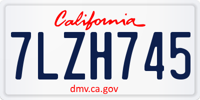CA license plate 7LZH745